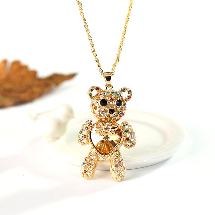 Wholesale alloy cute cartoon crystal sweater chain neck trimming high -end JDC-NE-Shiyi001