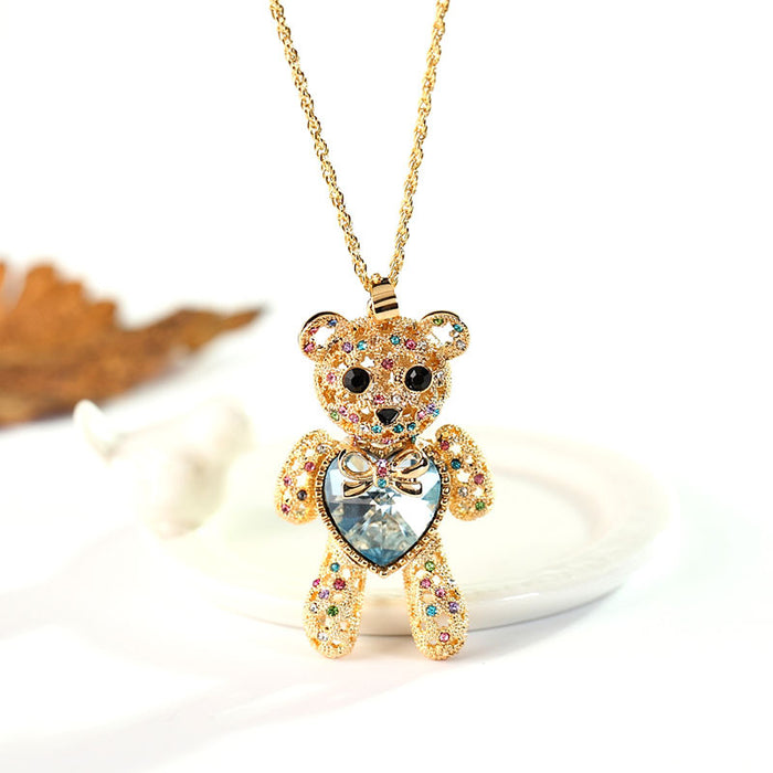 Wholesale alloy cute cartoon crystal sweater chain neck trimming high -end JDC-NE-Shiyi001