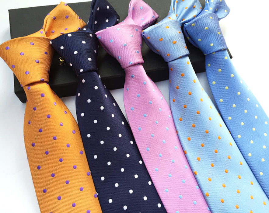 Wholesale polyester silk assorted polka dot tie polka dot men's tie JDC-TIE-YonF003