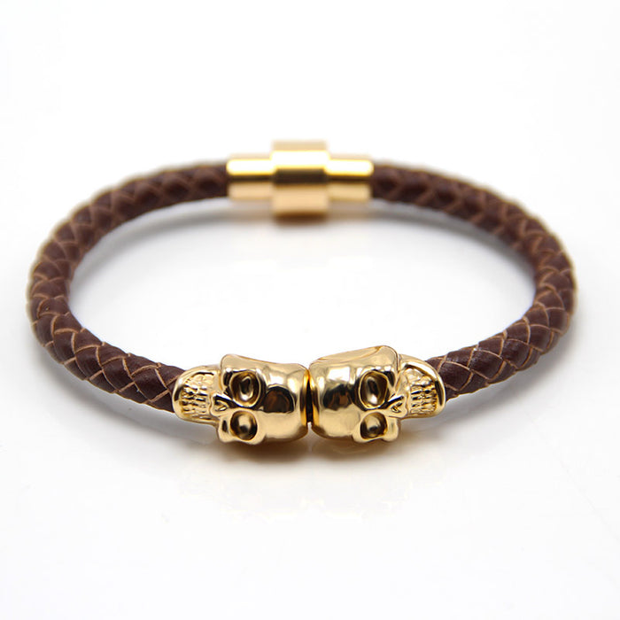 Wholesale Bracelet Leather Skull MOQ≥2 JDC-BT-ZiGe008