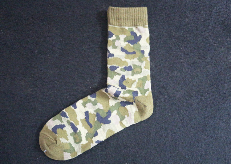 Wholesale Sock Cotton Mid Cylinder Breathable Sweat Absorption Camouflage JDC-SK-YiYan028