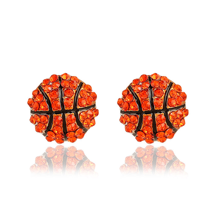 Jewelry WholesaleWholesale Diamond Ball Competitive Competition Sports Basketball Stud Earrings JDC-ES-LY010 Earrings 乐钰 %variant_option1% %variant_option2% %variant_option3%  Factory Price JoyasDeChina Joyas De China