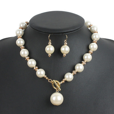 Jewelry WholesaleWholesale ABS Plastic Imitation Pearl Necklace Earrings Set JDC-NE-TC283 Necklaces 腾层 %variant_option1% %variant_option2% %variant_option3%  Factory Price JoyasDeChina Joyas De China