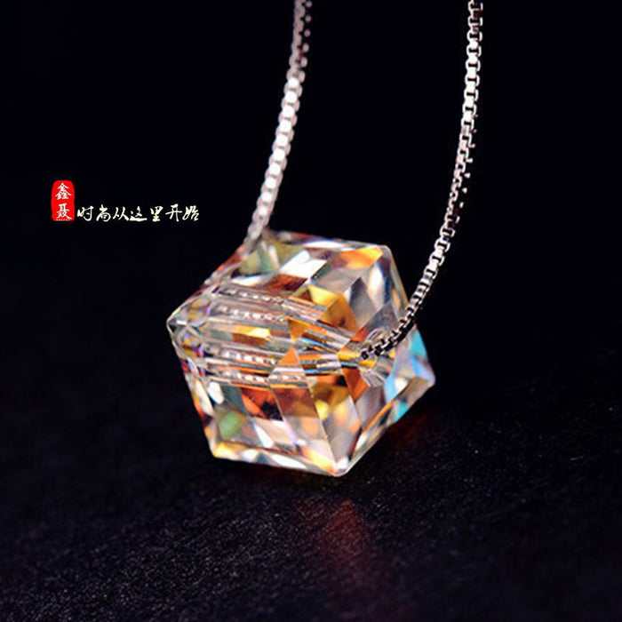 Jewelry WholesaleWholesale S925 silver short cube necklace JDC-NE-XLL001 Necklaces 新来拉 %variant_option1% %variant_option2% %variant_option3%  Factory Price JoyasDeChina Joyas De China