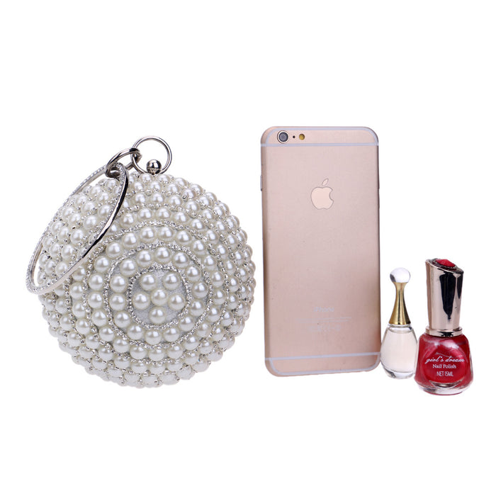 Wholesale pearl evening bag ladies handbag round shape JDC-HB-YMi002