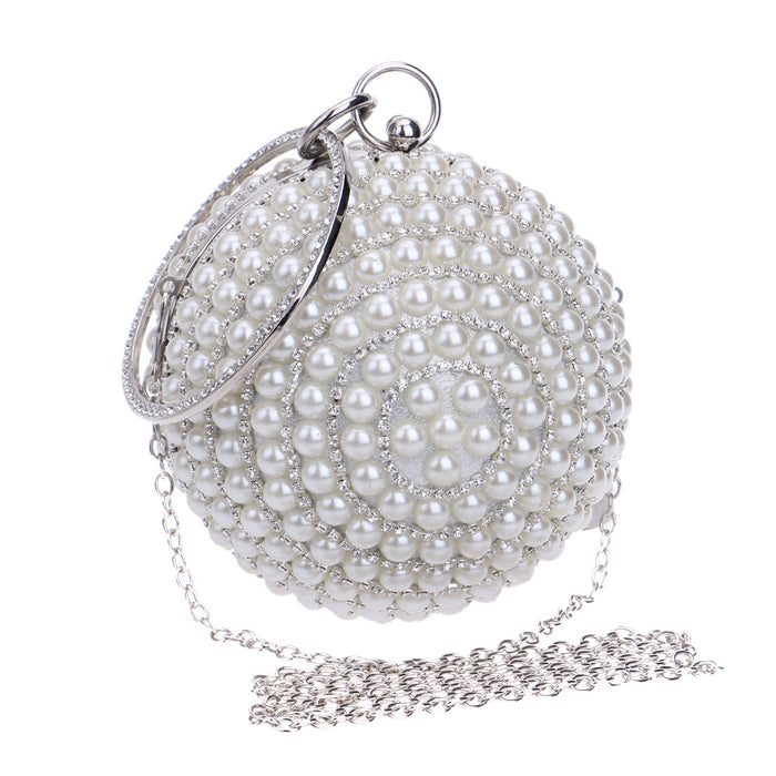 Wholesale pearl evening bag ladies handbag round shape JDC-HB-YMi002