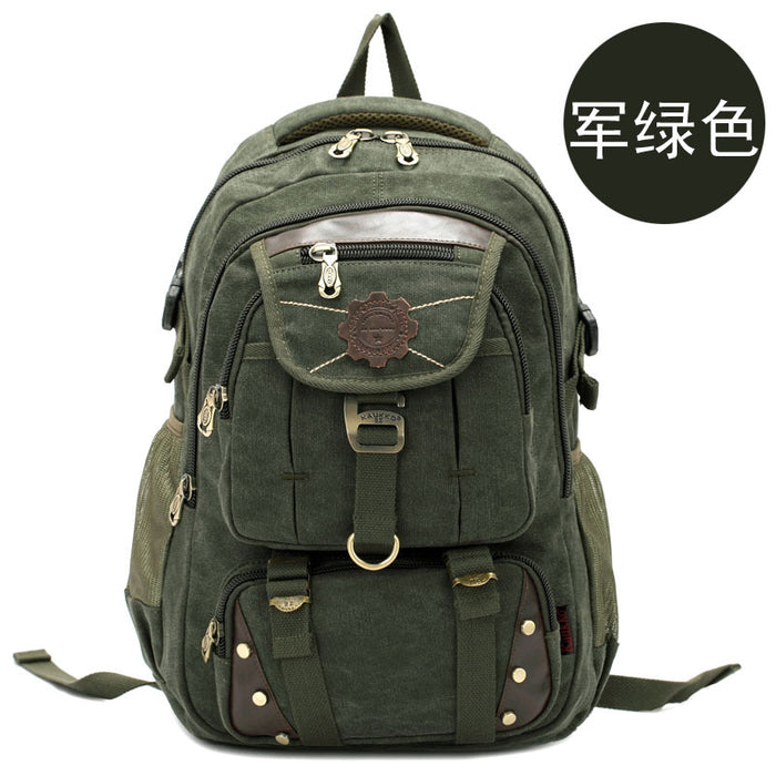 Wholesale Canvas Cotton Men's Backpack Mountaineering Travel Backpack JDC-BP-Biaozhi002