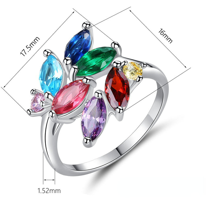 Jewelry WholesaleWholesale Colored Zircon Plated Copper Rings JDC-RS-MiMeng056 Rings 米萌 %variant_option1% %variant_option2% %variant_option3%  Factory Price JoyasDeChina Joyas De China