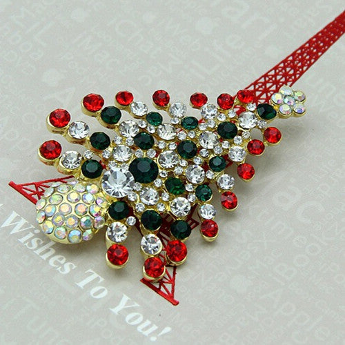 Wholesale Brooch Alloy Full Diamond Inlaid Color Christmas Tree JDC-BC-ZhuiX004