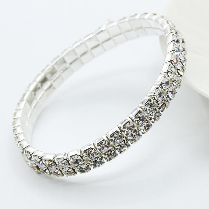 Jewelry WholesaleWholesale Full Diamond Single Row Elastic Bracelet Shiny JDC-BT-D111 Bracelet 晴雯 %variant_option1% %variant_option2% %variant_option3%  Factory Price JoyasDeChina Joyas De China