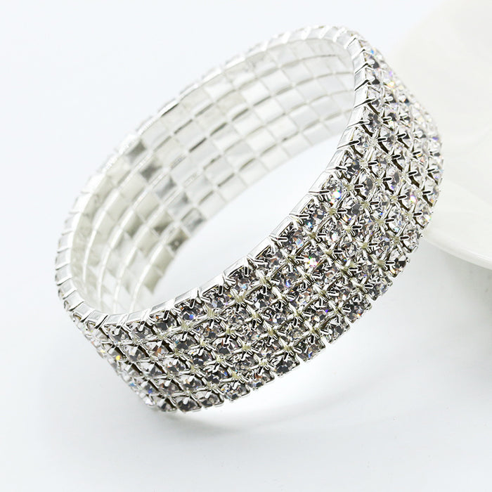 Jewelry WholesaleWholesale Full Diamond Single Row Elastic Bracelet Shiny JDC-BT-D111 Bracelet 晴雯 %variant_option1% %variant_option2% %variant_option3%  Factory Price JoyasDeChina Joyas De China