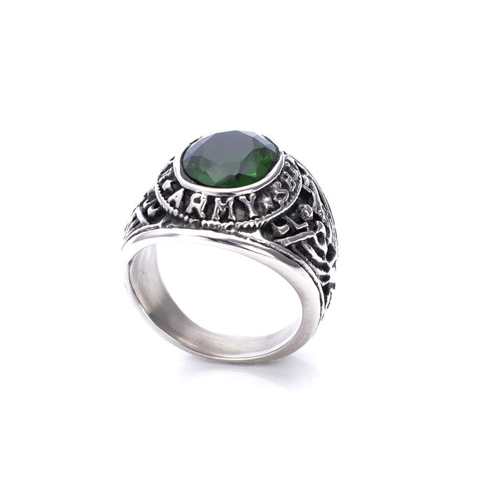 Wholesale Titanium Steel Sapphire Rings JDC-RS-HaiT001