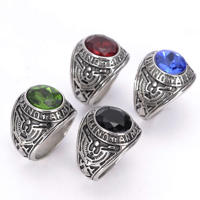 Wholesale Titanium Steel Sapphire Rings JDC-RS-HaiT001