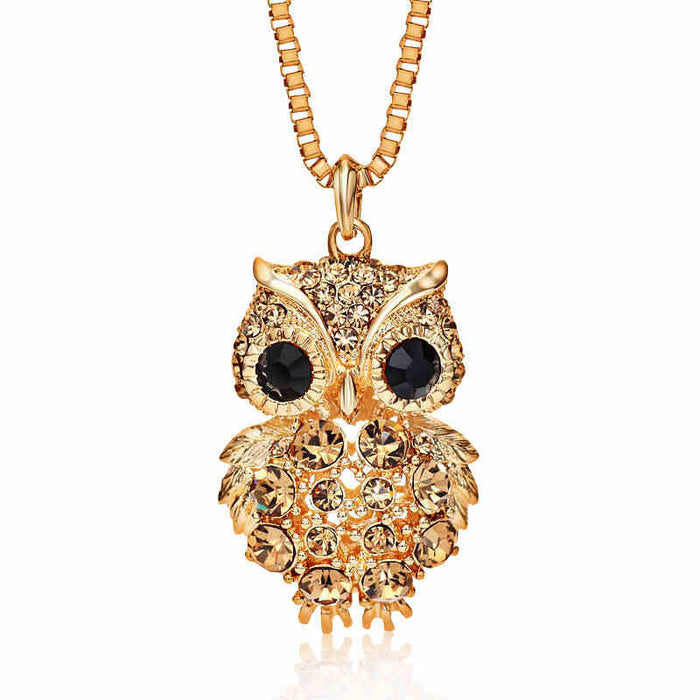 Jewelry WholesaleWholesale owl crystal full diamond dress necklace JDC-NE-YouH002 Necklaces 优鸿 %variant_option1% %variant_option2% %variant_option3%  Factory Price JoyasDeChina Joyas De China