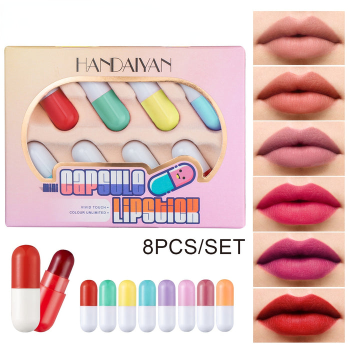 Jewelry WholesaleWholesale mini capsule matte matte lipstick 8 color set JDC-MK-HDY009 lipstick 韩黛妍 %variant_option1% %variant_option2% %variant_option3%  Factory Price JoyasDeChina Joyas De China