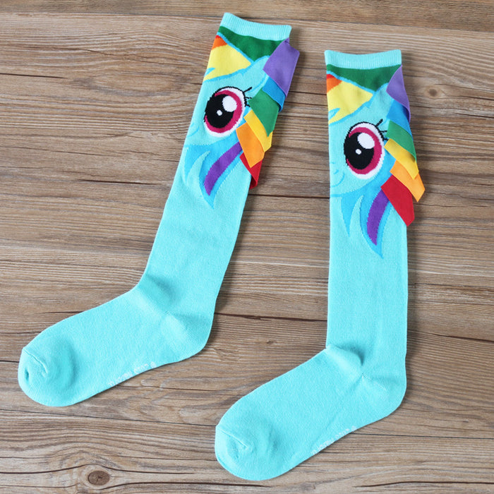 Wholesale Socks Blended Cute Cartoon Colored Pony Tall Socks JDC-SK-YiYan017