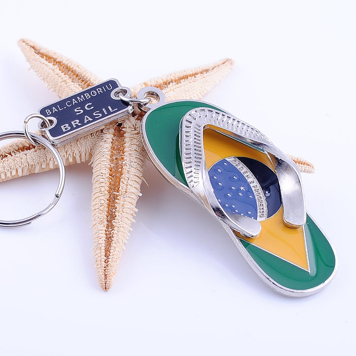 Wholesale Brazil Slippers Metal Keychain JDC-KC-BS010