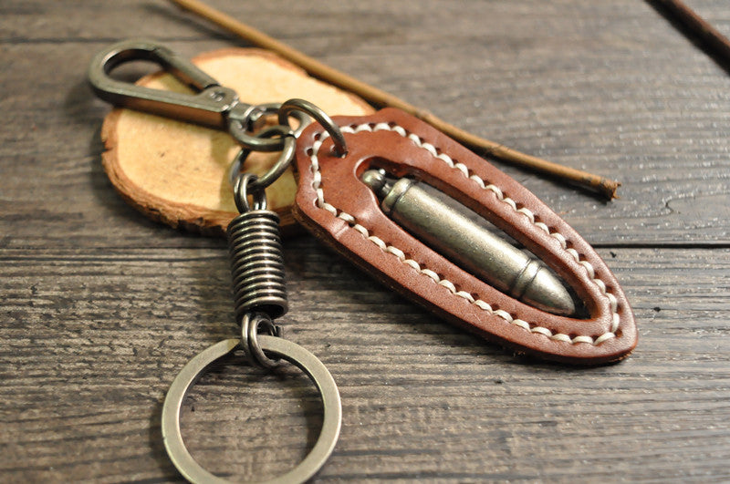 Wholesale Leather Alloy Bullet Keychain JDC-KC-HDa001