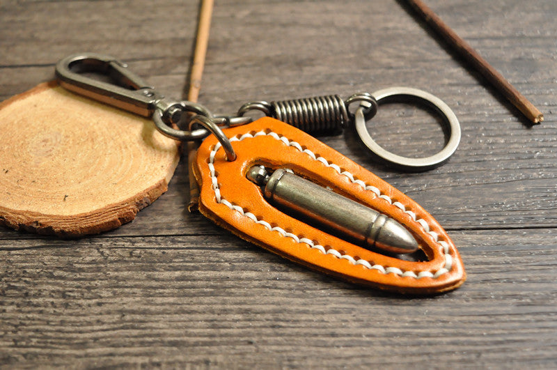 Wholesale Leather Alloy Bullet Keychain JDC-KC-HDa001