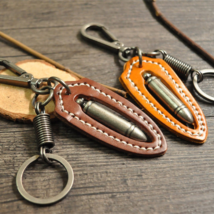 Wholesale Leather Alloy Bullet Keychain JDC-KC-HDa001