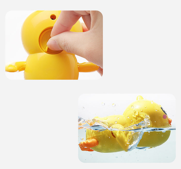 Wholesale Toys Bath Play Water Chain Clockwork Parent-Child Interactive Little Yellow Duck JDC-FT-JINyu001