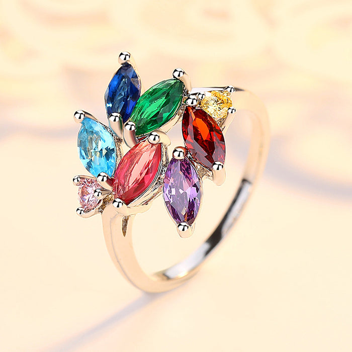 Jewelry WholesaleWholesale Colored Zircon Plated Copper Rings JDC-RS-MiMeng056 Rings 米萌 %variant_option1% %variant_option2% %variant_option3%  Factory Price JoyasDeChina Joyas De China