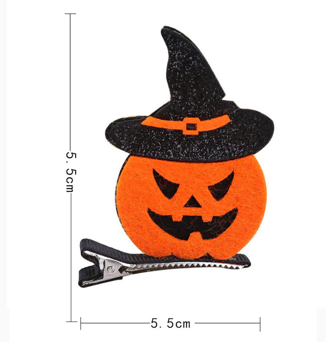 Wholesale Hair Clip Felt Cat Pumpkin Bat Hair Clip for Halloween JDC-HC-GangL005