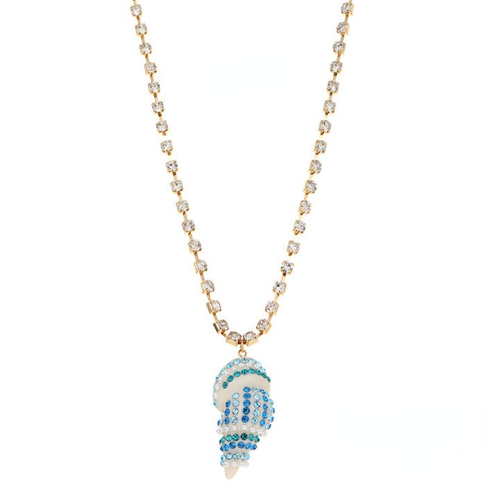 Wholesale the blue coast series resin conch inlaid necklace JDC-NE-KenJ001