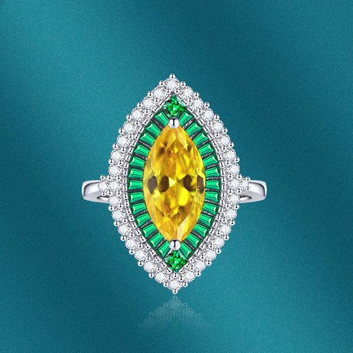 Jewelry WholesaleWholesale Marquise Emerald Copper Ring Adjustable JDC-RS-BiaoZ001 Rings 标志 %variant_option1% %variant_option2% %variant_option3%  Factory Price JoyasDeChina Joyas De China