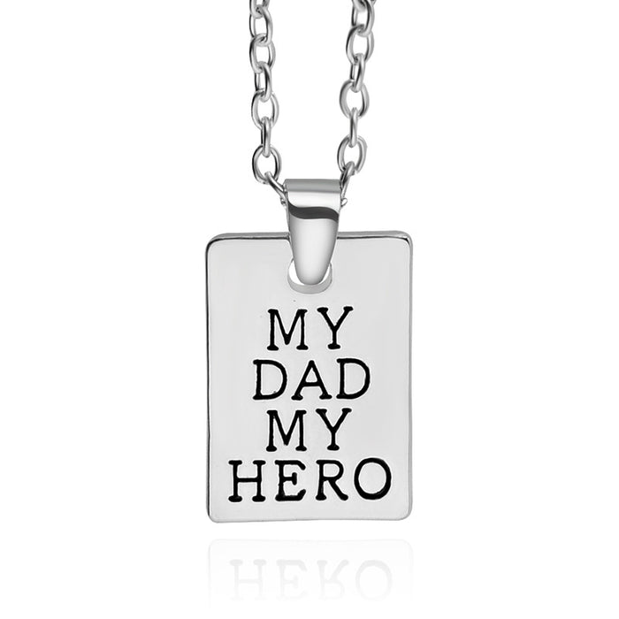 Jewelry WholesaleWholesale my Dad my Hero Father's Day Alloy Necklace JDC-NE-Langt027 Necklaces 阆天 %variant_option1% %variant_option2% %variant_option3%  Factory Price JoyasDeChina Joyas De China