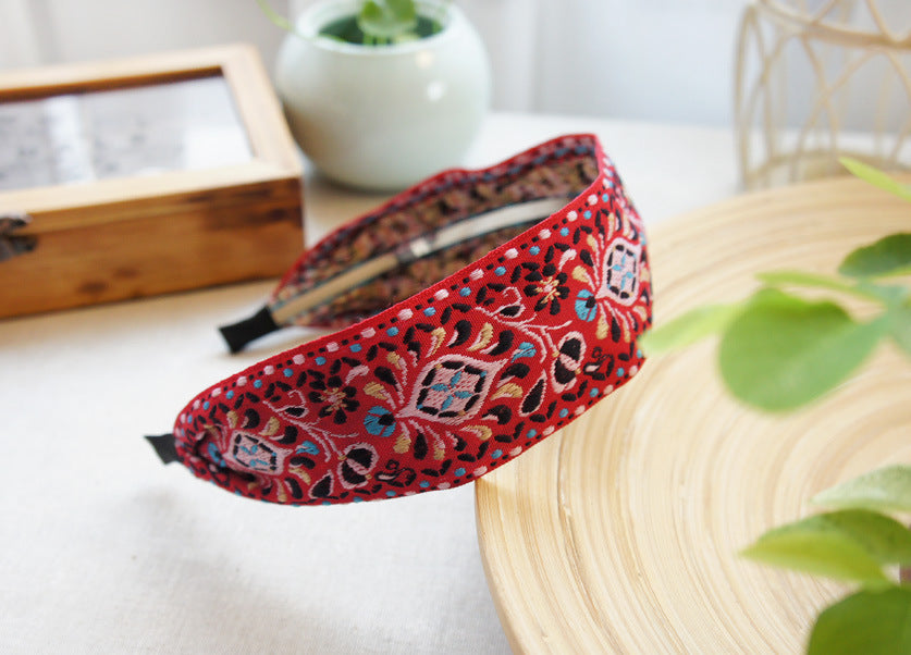 Jewelry WholesaleWholesale wholesale bohemian wide embroidered fabric hair band JDC-HD-Youp002 Headband 有派 %variant_option1% %variant_option2% %variant_option3%  Factory Price JoyasDeChina Joyas De China