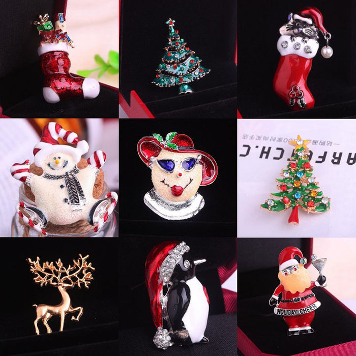 Wholesale Brooch Alloy Christmas Cute Penguin Collar Pin JDC-BC-MDD008