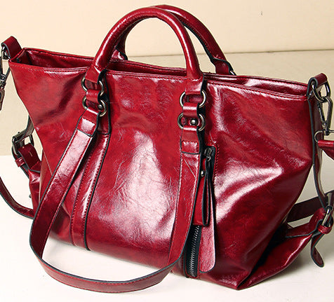 Wholesale Shoulder Bag PU Oil Wax Leather Simple Handheld Diagonal Cross JDC-SD-Sijie002