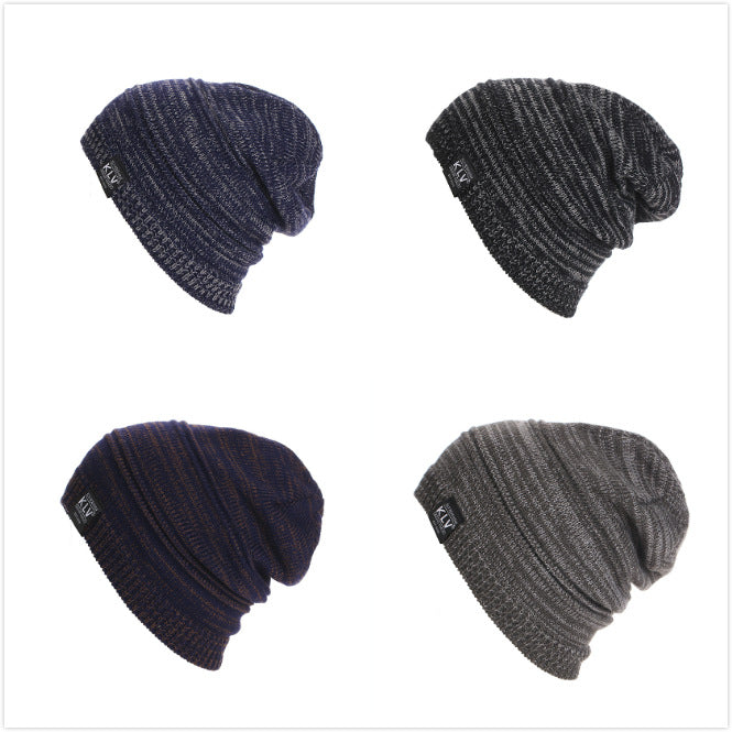 Wholesale Hat Acrylic Winter Warm Outdoor Mixed Color Striped Knit Cap JDC-FH-LvZhe008