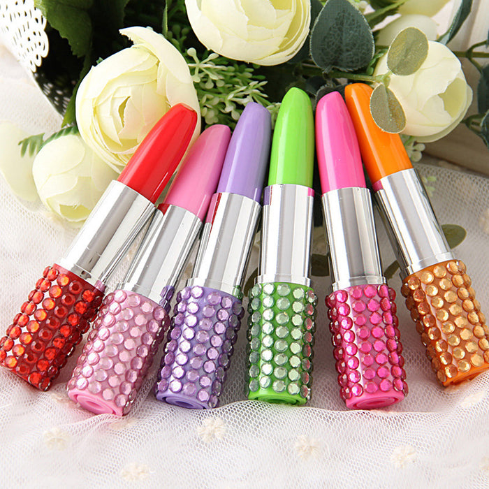 Wholesale Cute Diamond Lipstick Plastic Ballpoint Pen MOQ≥2 JDC-BP-YGuo003