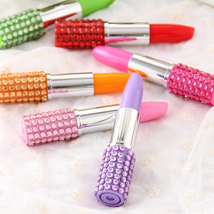 Wholesale Cute Diamond Lipstick Plastic Ballpoint Pen MOQ≥2 JDC-BP-YGuo003