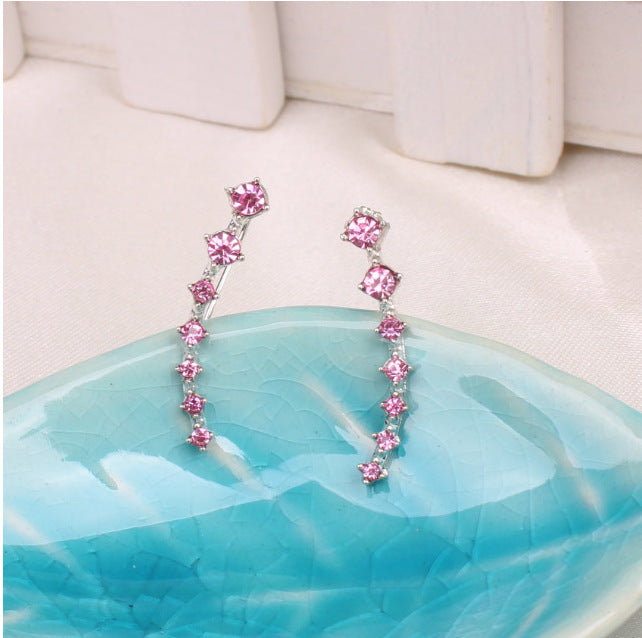 Wholesale Pink Rhinestone Earrings JDC-ES-dir004