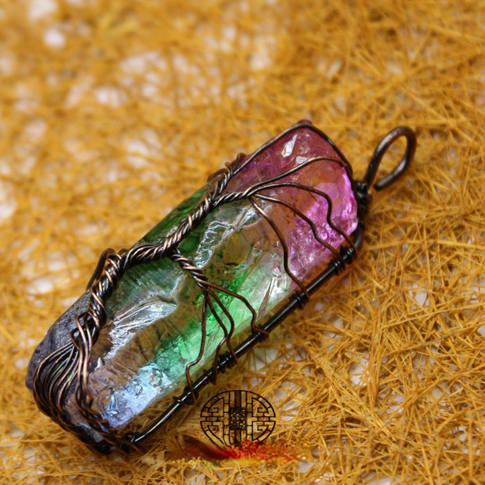 Jewelry WholesaleWholesale Tricolor Crystal Column Handmade Pendant JDC-CS-Jinshe005 charms 金蛇 %variant_option1% %variant_option2% %variant_option3%  Factory Price JoyasDeChina Joyas De China