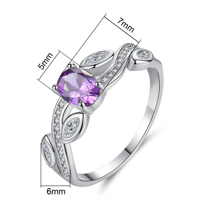 Jewelry WholesaleWholesale Purple Zircon Crystal Electroplated Copper Ring JDC-RS-MiMeng052 Rings 米萌 %variant_option1% %variant_option2% %variant_option3%  Factory Price JoyasDeChina Joyas De China