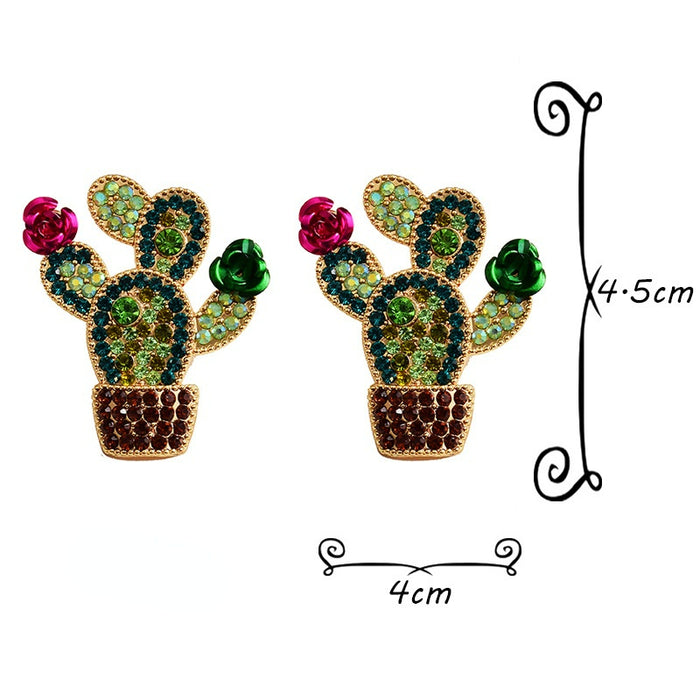 Jewelry WholesaleWholesale Color Rhinestone Cactus Alloy Earrings JDC-ES-SK099 Earrings 深刻 %variant_option1% %variant_option2% %variant_option3%  Factory Price JoyasDeChina Joyas De China