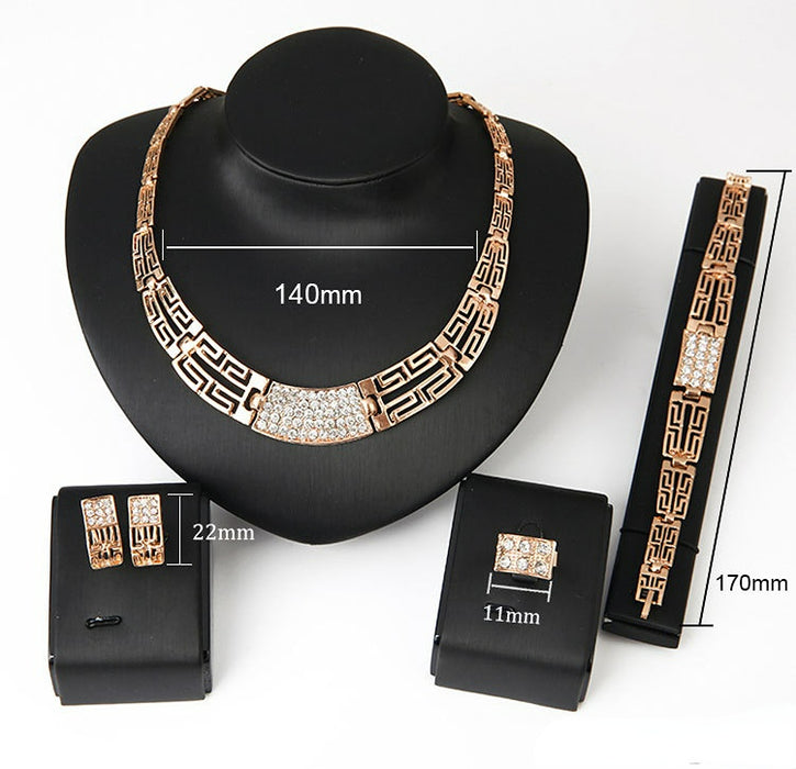 Jewelry WholesaleWholesale Alloy Plated 18K Gold Full Diamond Necklace Earrings Ring Bracelet Set MOQ≥3 JDC-BT-XiS004 Bracelet 希世 %variant_option1% %variant_option2% %variant_option3%  Factory Price JoyasDeChina Joyas De China