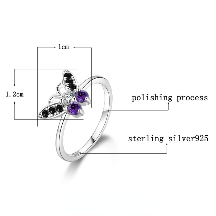 Wholesale Butterfly Zircon Copper Ring JDC-RS-FuZ001