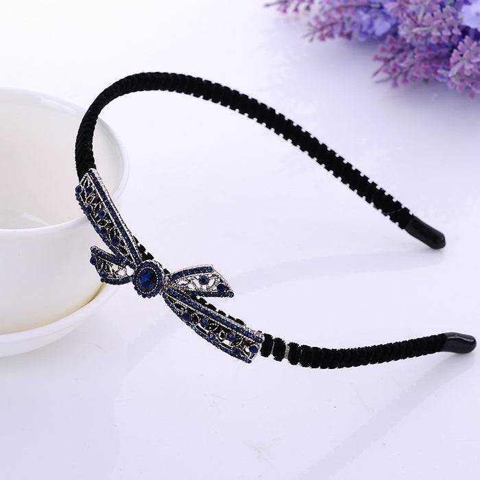 Jewelry WholesaleWholesale velvet diamond-encrusted vintage butterfly combined with blonde hair band JDC-HD-ZhuoL001 Headband 卓联 %variant_option1% %variant_option2% %variant_option3%  Factory Price JoyasDeChina Joyas De China