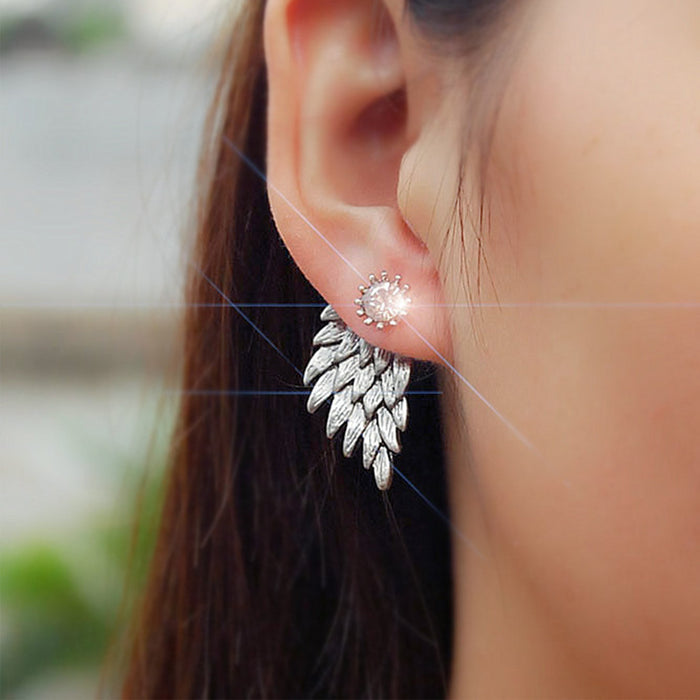 Jewelry WholesaleWholesale Wings Alloy Piercing Stud Earrings JDC-ES-D004 Piercings 晴雯 %variant_option1% %variant_option2% %variant_option3%  Factory Price JoyasDeChina Joyas De China