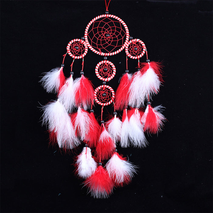 Wholesale Two Tone Fleece Five Ring Dreamcatcher JDC-DC-LZ059