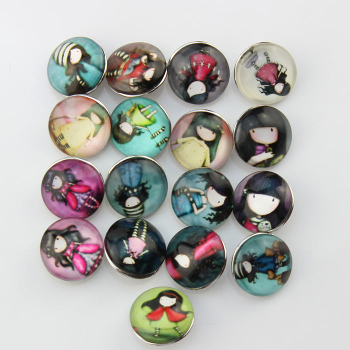 Jewelry WholesaleWholesale Random 18mm Glass Noosa DIY Snap Button Jewelry MOQ≥2 JDC-DIY-ShangC004 DIY 尚彩 %variant_option1% %variant_option2% %variant_option3%  Factory Price JoyasDeChina Joyas De China