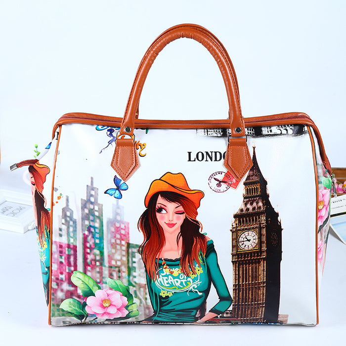 Wholesale Handbag PU Printing Large Capacity Waterproof Random MOQ≥3 JDC-HB-liangd001