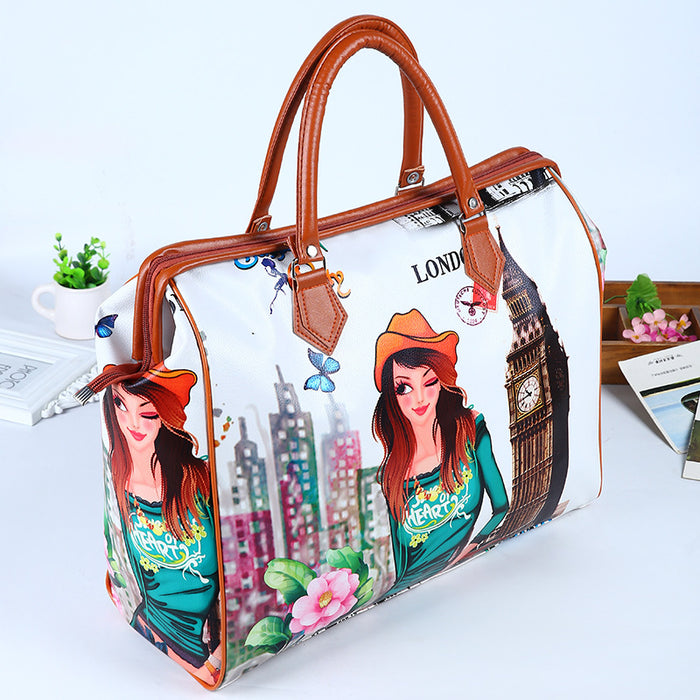 Wholesale Handbag PU Printing Large Capacity Waterproof Random MOQ≥3 JDC-HB-liangd001