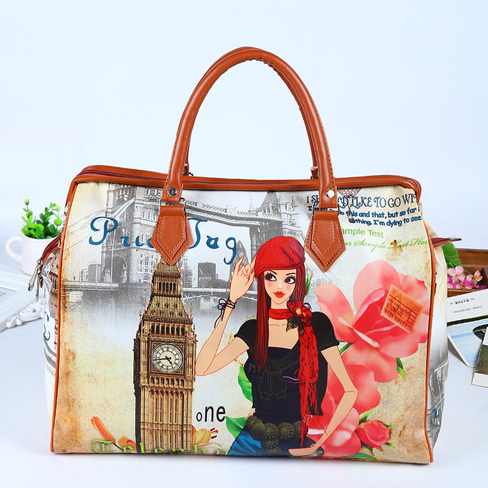 Wholesale Handbag PU Printing Large Capacity Waterproof Random MOQ≥3 JDC-HB-liangd001