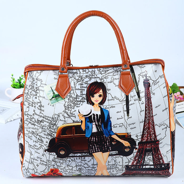 Wholesale Handbag PU Printing Large Capacity Waterproof Random MOQ≥3 JDC-HB-liangd001